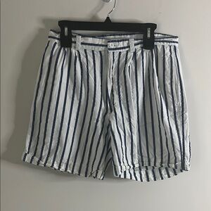 Vintage 34 TurnPoint Men's Striped Shorts - Blue and White